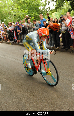 Uomini Individuale di ciclismo prove cronometrate a le Olimpiadi di Londra 2012 Foto Stock