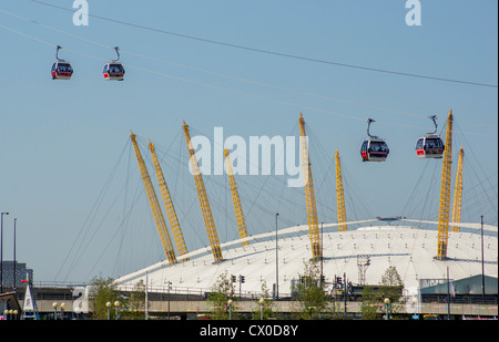 Regno Unito Londra con O2 Arena e da Canary Wharf da alta quota Foto Stock