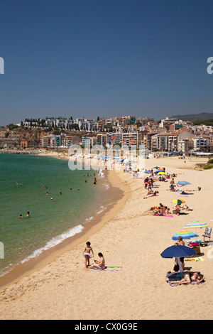 Costa di Arenys de Mar, Comarca del Maresme, Costa del Maresme, Catalogna, Spagna, Europa Foto Stock