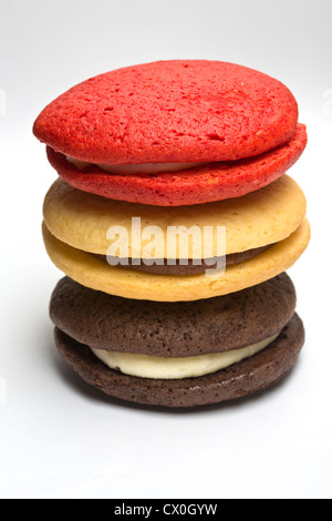 Velluto rosso, vaniglia e cioccolato Whoopie Pie Foto Stock