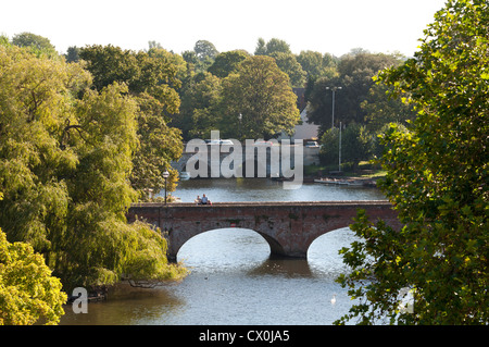 Il fiume Avon, Stratford-upon-Avon, Warwickshire, Regno Unito Foto Stock