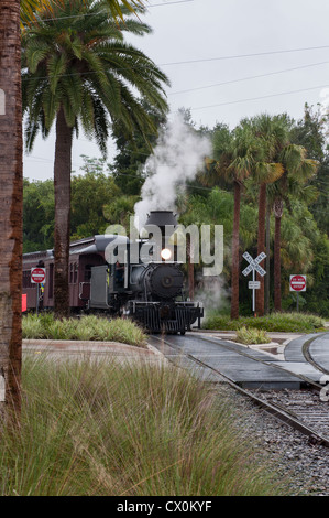 1907 locomotiva del treno a vapore situato in Tavares, Florida e ancora in esecuzione i brani. Ha recitato in oltre 20 film. Foto Stock