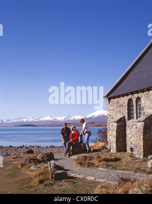 La Chiesa del Buon Pastore, il Lago Tekapo, Mackenzie District, regione di Canterbury, Isola del Sud, Nuova Zelanda Foto Stock