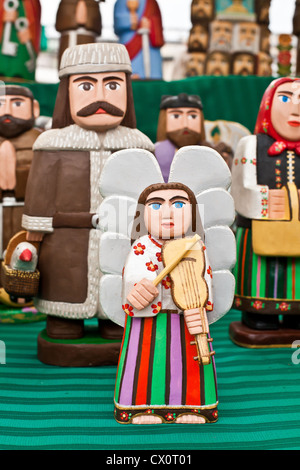 In legno realizzati a mano, figurine di Cracovia, in Polonia, in Europa Foto Stock