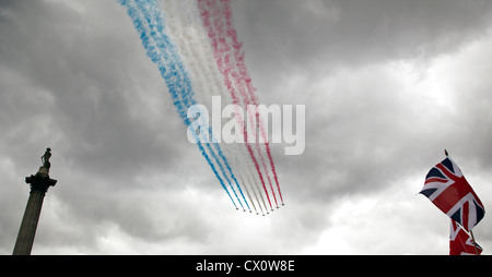 Le frecce rosse all'Olympic Victory Parade London 2012 Foto Stock