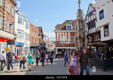 Winchester High Street - Hampshire REGNO UNITO Foto Stock