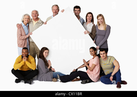 Gruppo di persone azienda blank bacheca Foto Stock