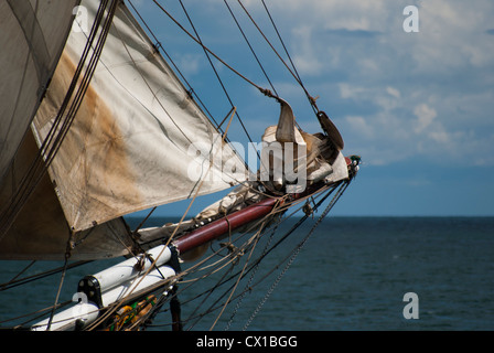 Tall Ship, la nave a vela e la Nave da carico, Brigadine Tres Hombres, due alberi e piazza goletta truccate Foto Stock