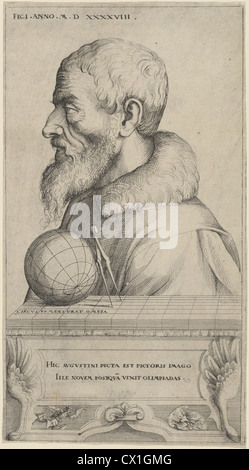 Augustin Hirschvogel (tedesco, 1503 - 1553 ), autoritratto, 1548, attacco Foto Stock