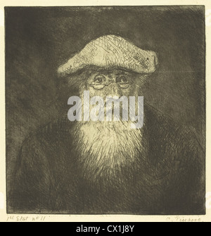 Camille Pissarro (francese, 1830 - 1903 ), autoritratto (Camille Pissarro, par lui-meme), c. 1890, di attacco (zinco) Foto Stock