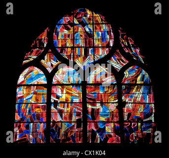 Parigi, Francia. Chiesa di St-Severin (13thC-16thC) astratto moderno vetrata Foto Stock