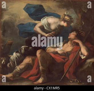 Luca Giordano (italiano, 1634 - 1705 ), Diana ed Endimione, c. 1675/1680, olio su tela Foto Stock