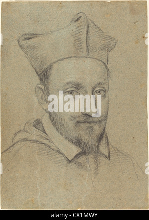 Ottavio Leoni (Italiano, c. 1578 - 1630 ), Testa Ritratto del cardinale Foto Stock