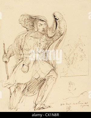 Sir George Hayter (British, 1792 - 1871 ), Studi per una scena da Inferno di Dante, Foto Stock
