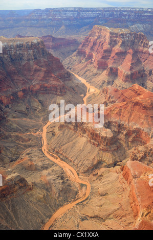 Vista aerea del Fiume Colorado Grand Canyon Arizona US Foto Stock