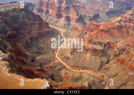 Vista aerea del Fiume Colorado Grand Canyon Arizona US Foto Stock