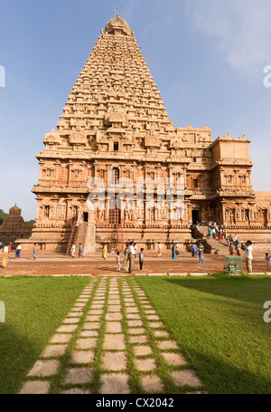 Elk201-4746v India, nello Stato del Tamil Nadu, Thanjavur, Tempio Brihadishwara, vimana Foto Stock