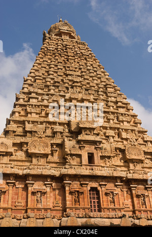 Elk201-4756v India, nello Stato del Tamil Nadu, Thanjavur, Tempio Brihadishwara, vimana Foto Stock
