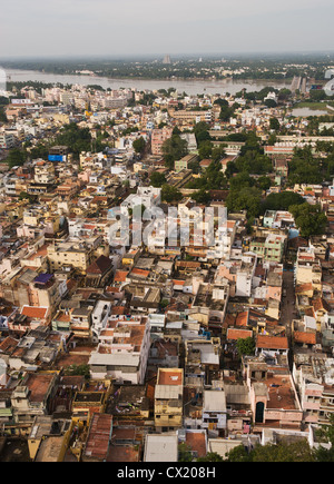 Elk201-4835v India, nello Stato del Tamil Nadu, Tiruchirappalli, vista città dal Rock Fort Foto Stock