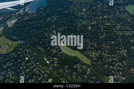 Panoramiche, antenne, del New Jersey, Newark, della città e delle periferie, dall'aeroplano Foto Stock