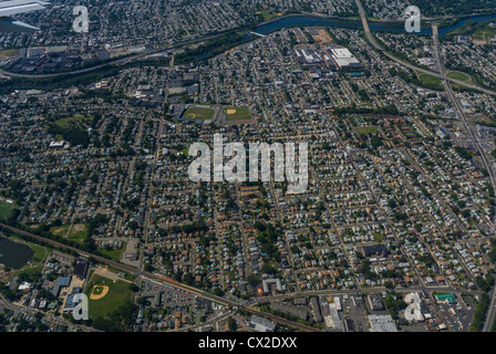 Panoramiche, antenne, del New Jersey, Newark, sobborghi da aeroplano, urbanismo america Foto Stock