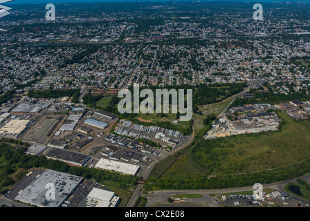 Panoramiche, antenne, del New Jersey, Newark, della città e delle periferie, dall'aeroplano Foto Stock