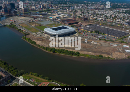Panoramiche, antenne, del New Jersey, Newark, Downtown River Foto Stock