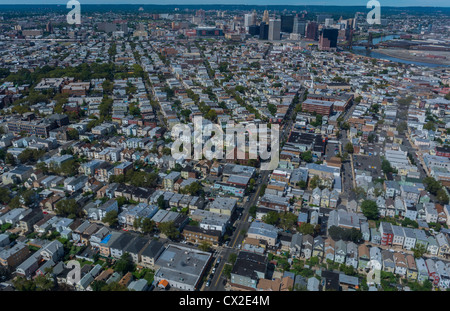 Panoramiche, antenne, del New Jersey, Newark, da aereo, sobborgo di new york, estate Foto Stock