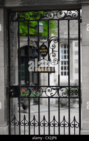 Cancello per master Lodge at Jesus College, Università di Cambridge, Inghilterra, Regno Unito. Foto Stock