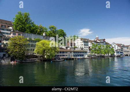 Limmat , Riverside, Zurigo, Svizzera Foto Stock
