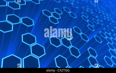 Abstract di forma esagonale. Ottimo da utilizzare come sfondo (wallpaper). Foto Stock
