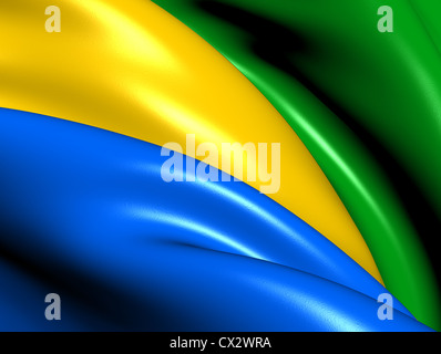 Bandiera del Gabon. Close up. Foto Stock
