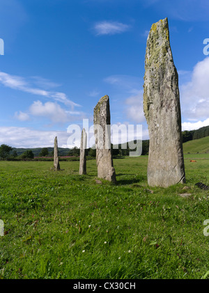 dh Ballymeanoch Stones KILMARTIN GLEN ARGYLL SCOZIA preistoria scozzese neolitico pietra età monumenti uk Foto Stock