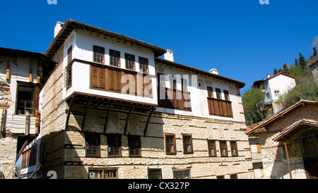 Stone casa tradizionale Kastoria city (Epiro, Grecia) Foto Stock