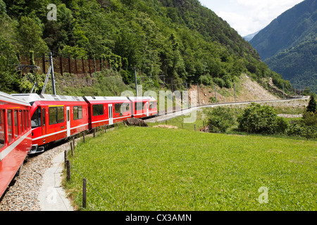 Swiss Mountain Treno Bernina Express Foto Stock