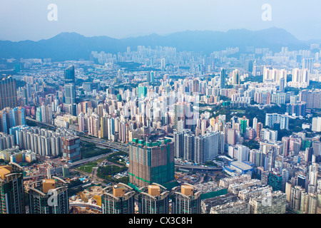 Il centro urbano di scena in Hong Kong Foto Stock