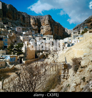 La siria Malula Montagne Paesaggio Foto Stock