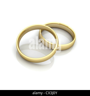 2 Ringe beieinander, simbolo für fusione / Heirat - 2 anelli, simbolo per il matrimonio / Fusion Foto Stock
