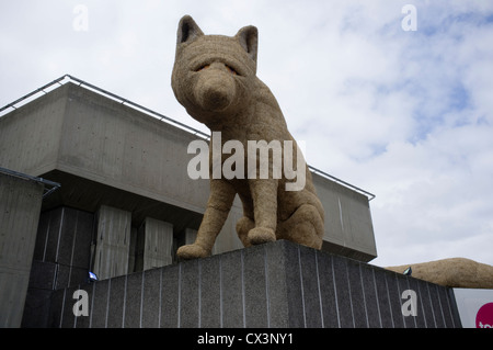 Fox gigante della paglia da Mike de Butts,South Bank di Londra Foto Stock