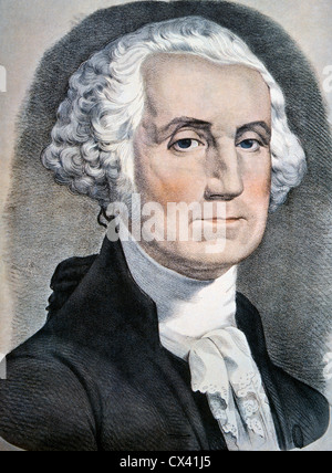 George Washington, il primo Presidente degli Stati Uniti, litografia, Currier & Ives Foto Stock