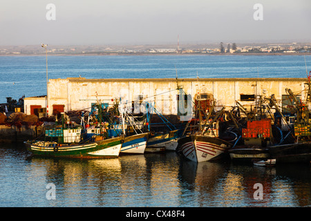 Barche da pesca nel porto di El Jadida, atlantica del Marocco Foto Stock