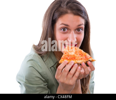 Ragazza adolescente,pizza Foto Stock