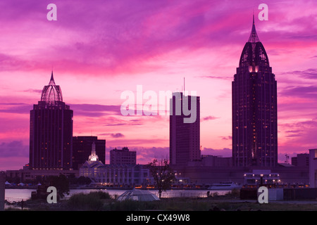 RSA BATTAGLIA Tower House Building skyline del centro Mobile in Alabama USA Foto Stock