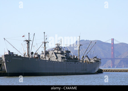 La nave Liberty SS Geremia O'Brien Ormeggiata al Molo 45 a San Francisco, California, Stati Uniti d'America. Foto Stock