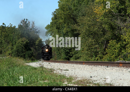 Central Ohio RR motore a vapore tirando il Cuyahoga Valley Scenic RR Foto Stock