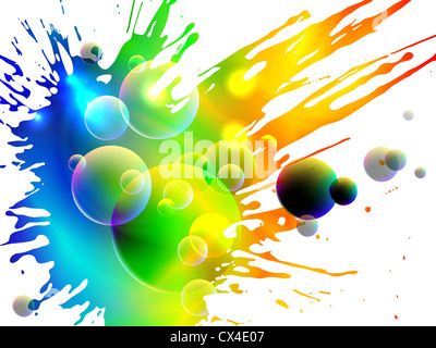 Splash incandescente con bolle magiche Foto Stock