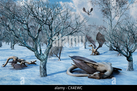 Ice Dragon Family Foto Stock