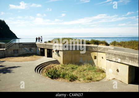 Zinzie batteria. Costa vecchia posizione di artiglieria Fort Worden, Penisola Olimpica, nello Stato di Washington, USA Foto Stock