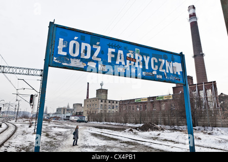 Fabryczna Stazione ferroviaria Lodz Polonia Foto Stock