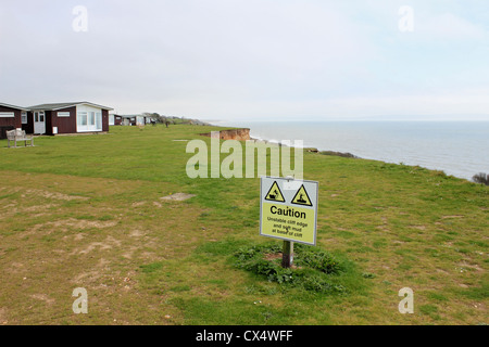 Cliff erosione tra Barton sul mare e Highcliffe, Dorset, England Regno Unito Foto Stock